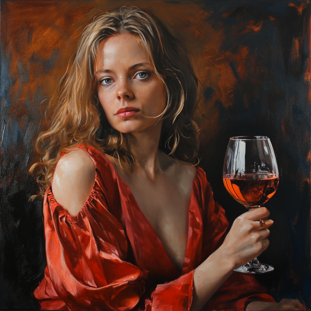 A beautiful woman holding a wine glass