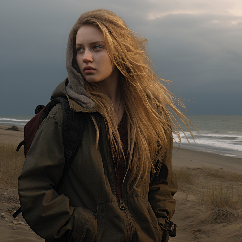 Scenic Beach View with Plus Size Model