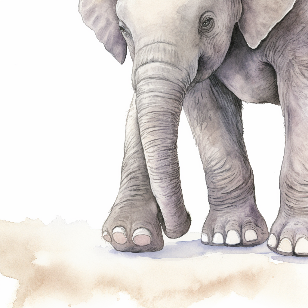 Elephant closeup stomping with exaggerated feet