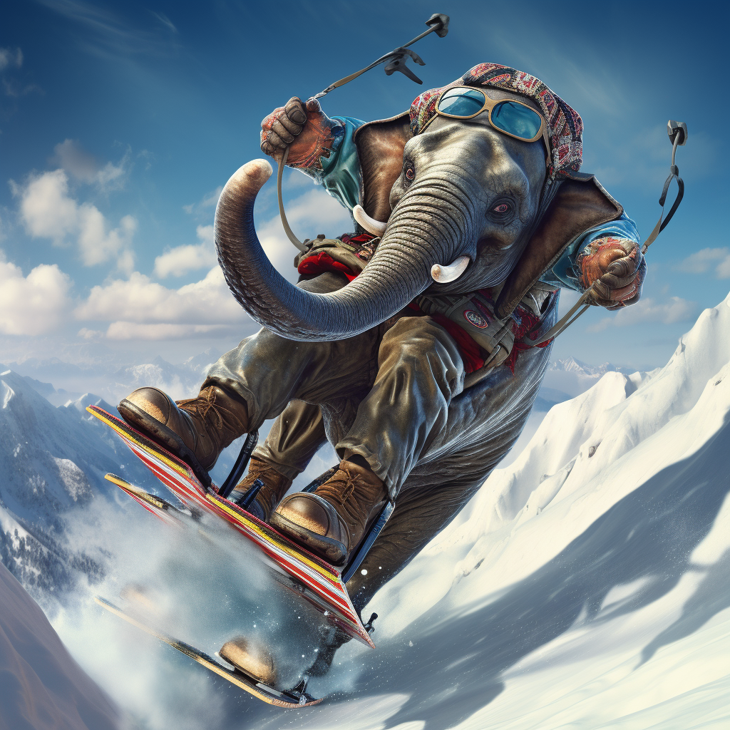 Elephant skiing adventure