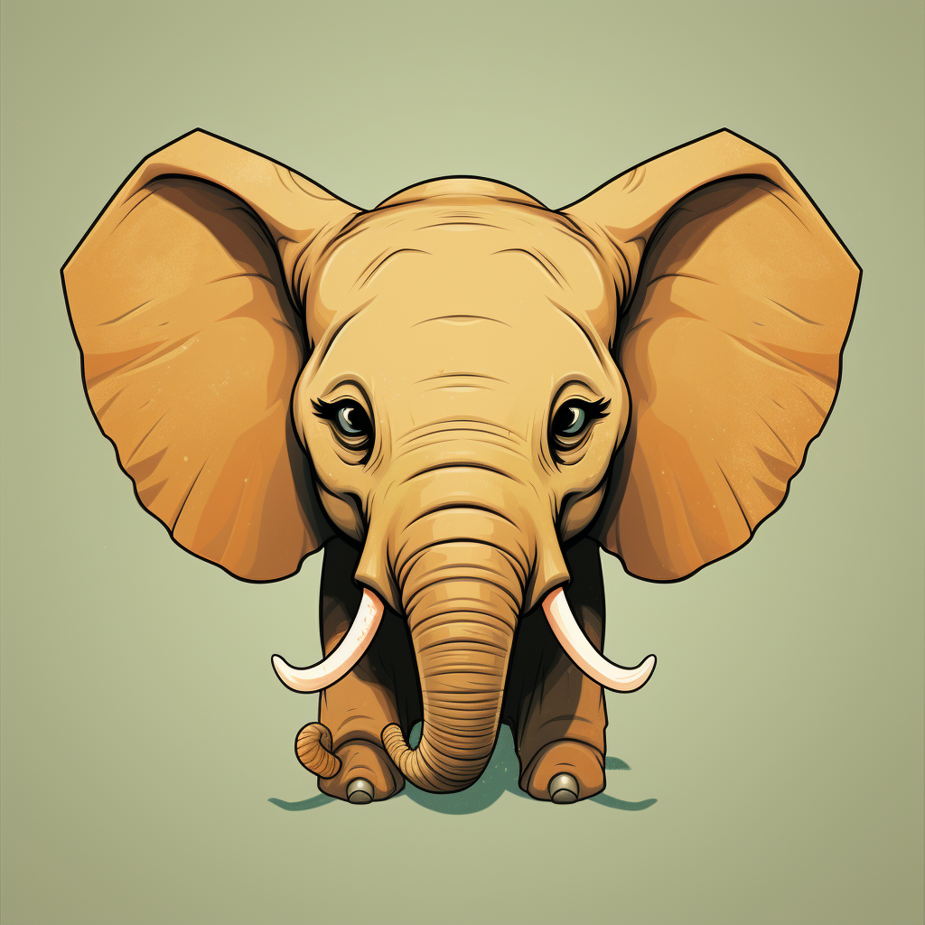 Elephant Head Drawing in Safari