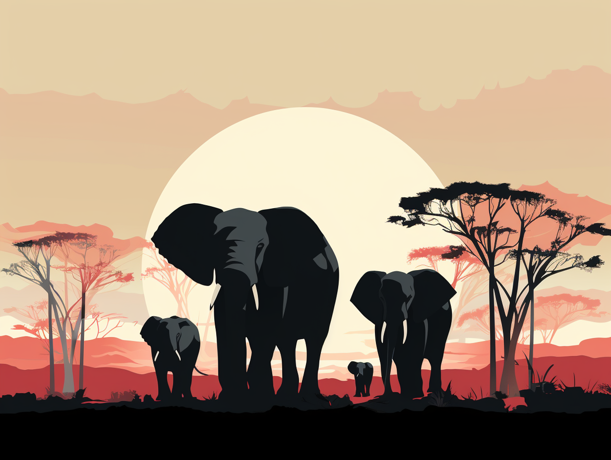 Simplistic Charm of Elephant Silhouettes