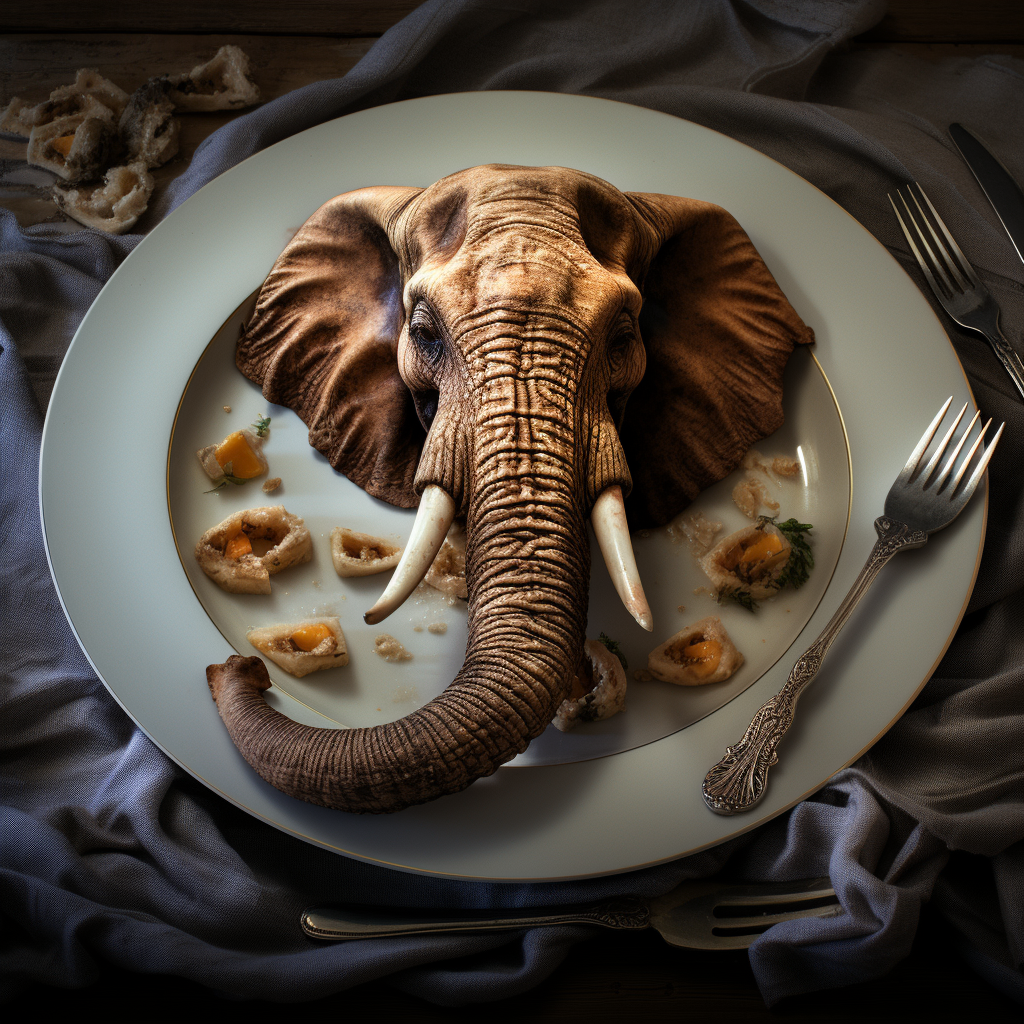 Elephant tail on a plate