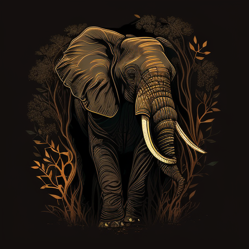 Elestial elephant t-shirt design