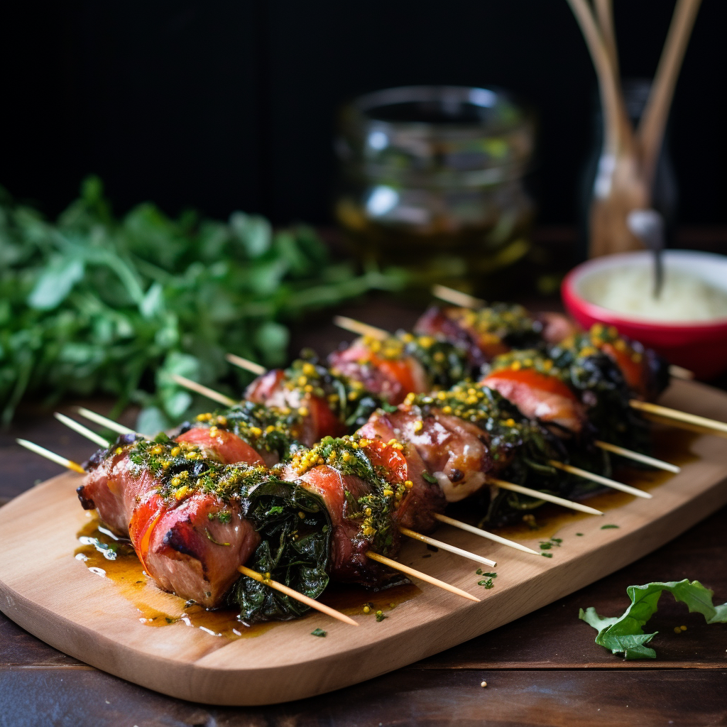 Tasty elevated saltimbocca skewers