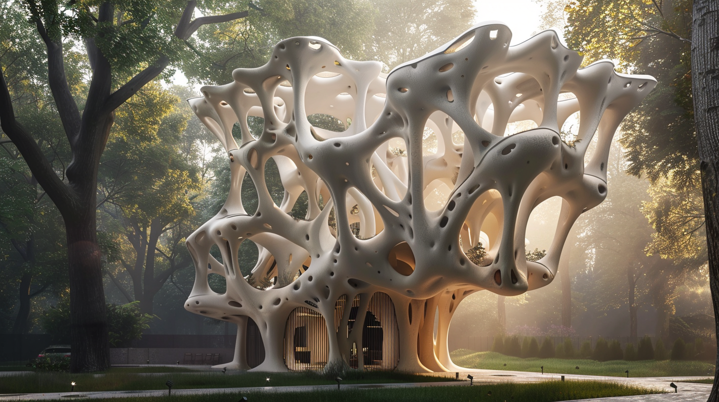 Trees and porcelain biomimicry structure photo