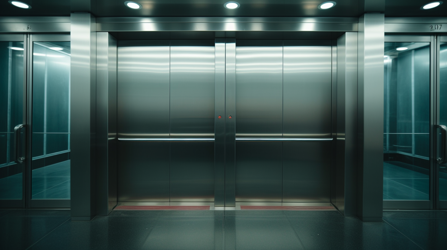 Closeup of Elevator Door in Business Building