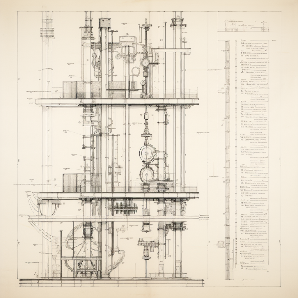 Elevator blueprint drawing