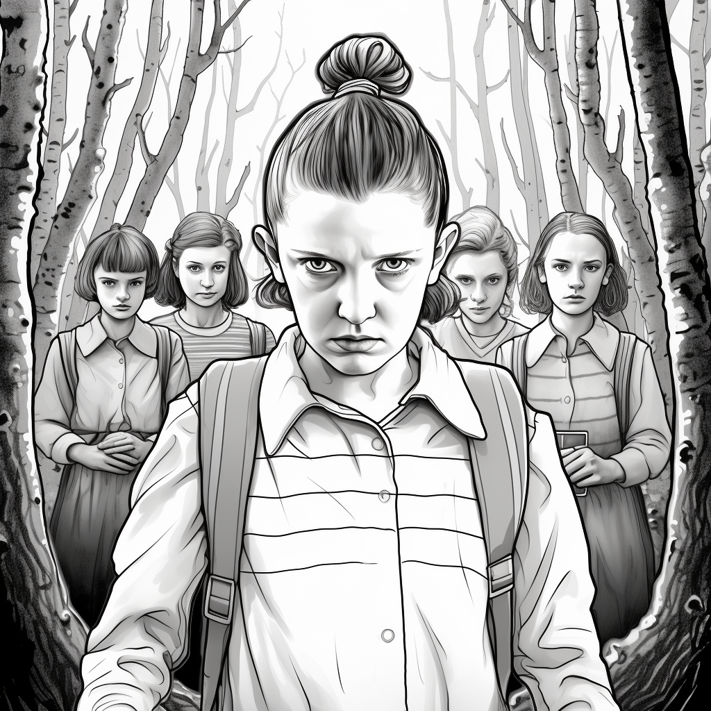 Sketch of Eleven from Stranger Things