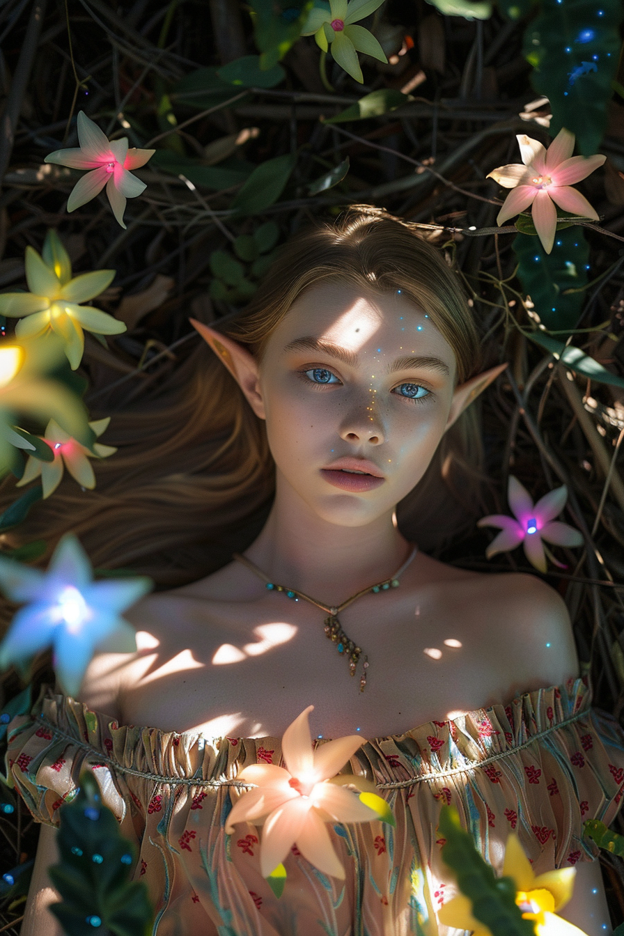 Beautiful Elf Woman in Forest