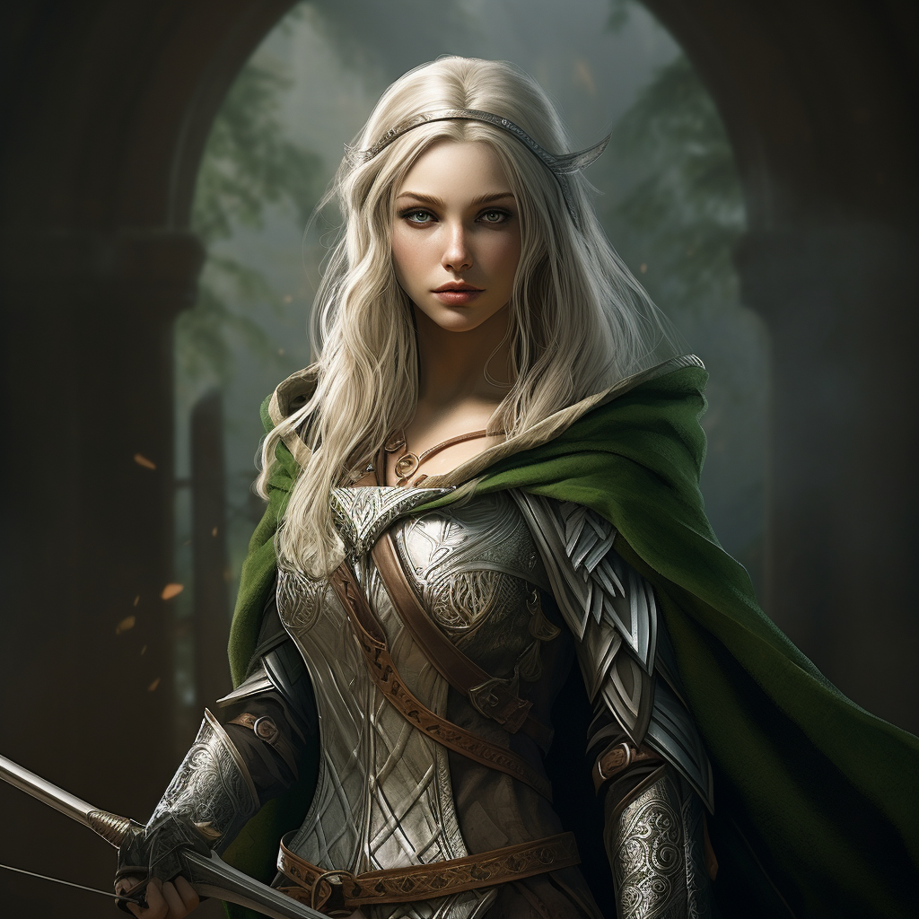 Graceful elf in medieval attire