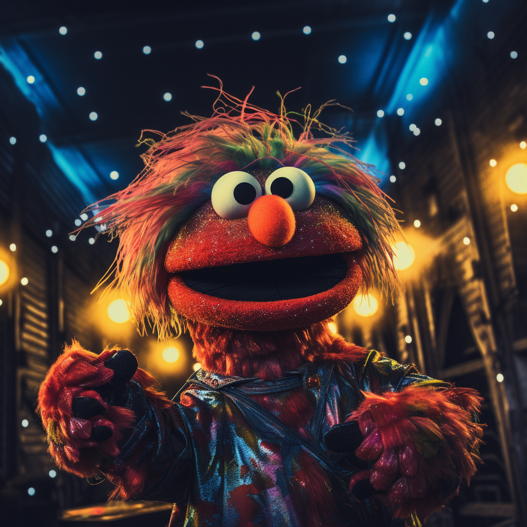 Elmo dancing at a rave