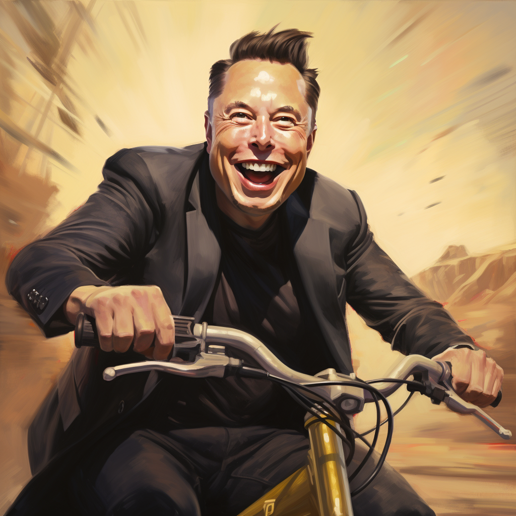 Elon Musk on Bike