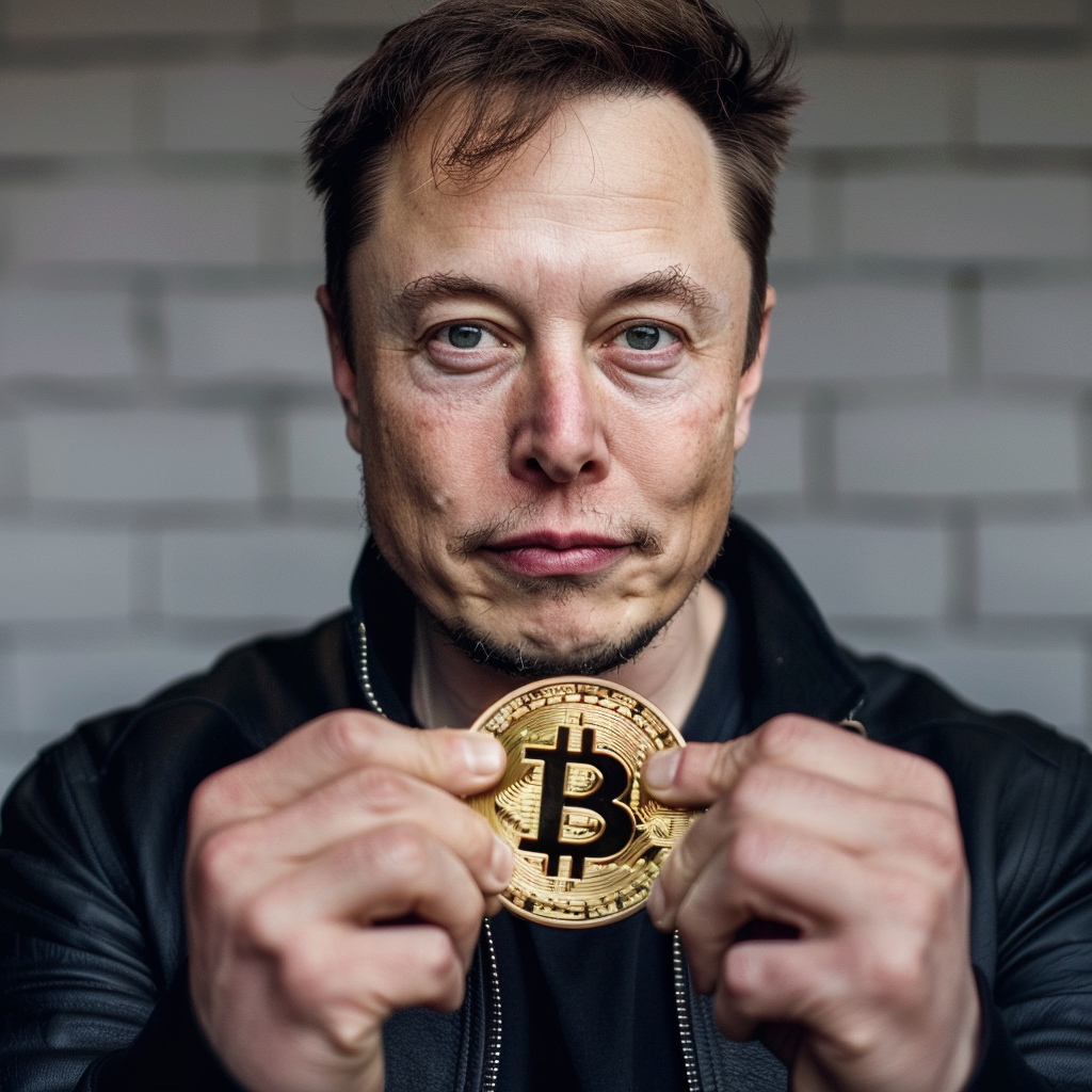 Elon Musk with Bitcoin Image