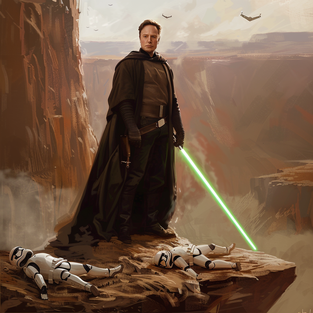 Elon Musk Jedi Lightsaber Precipice Image