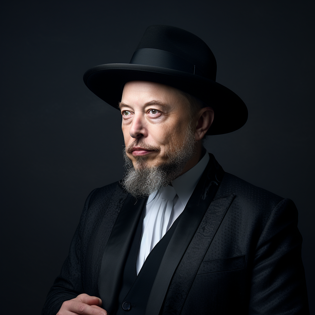 Elon Musk as Jewish Rabbi with Fedora ??