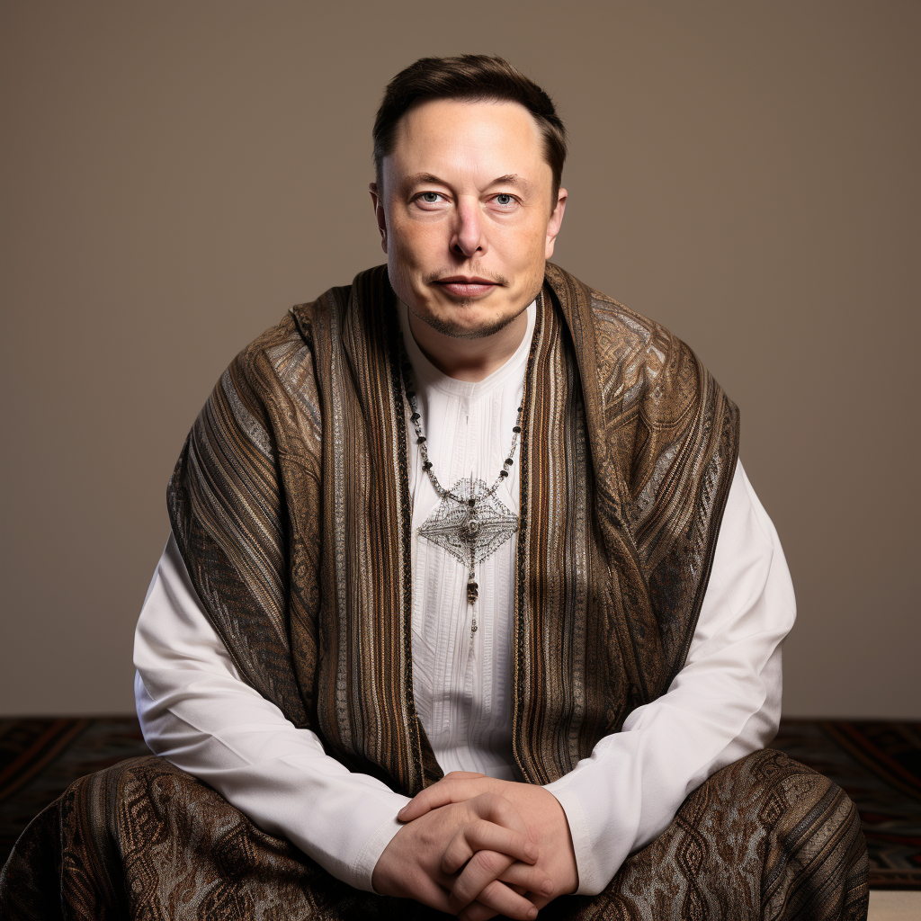 Realistic Image of Elon Musk in Moroccan Jlaba