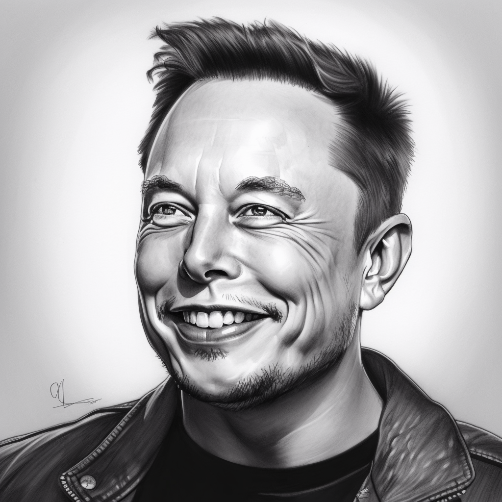 Elon Musk smiling minimalistic movie poster