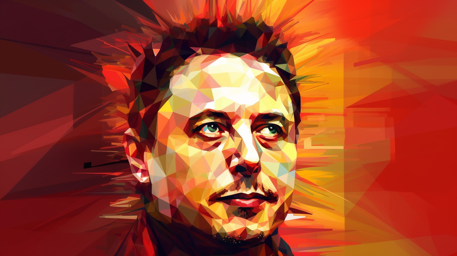 Abstract Triangles Portrait of Elon Musk