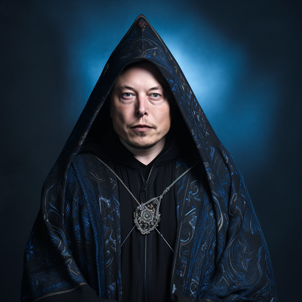 Elon Musk in Wizard Ninja Durag Star Outfit