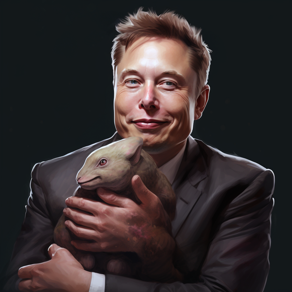 Elon Musk with his beloved pet rock