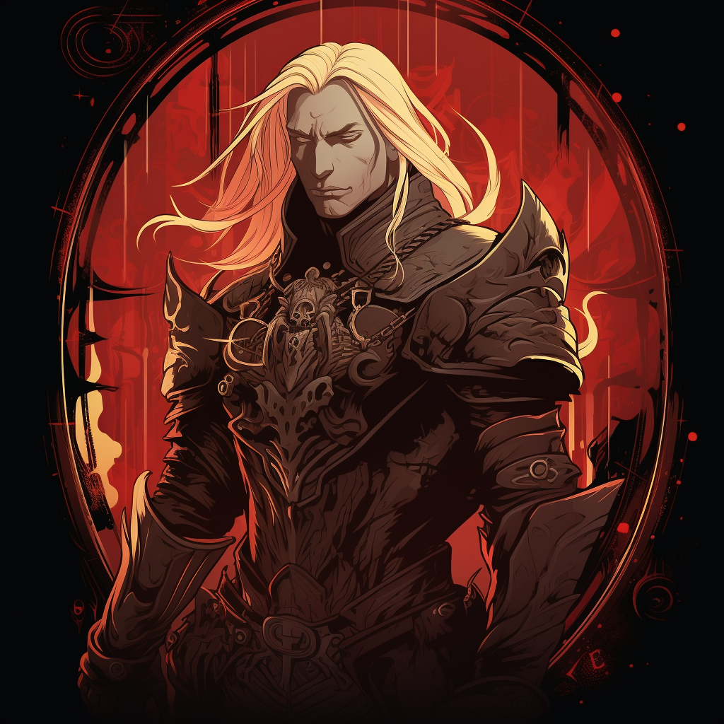 Cartoon depiction of Elric of Melnibone