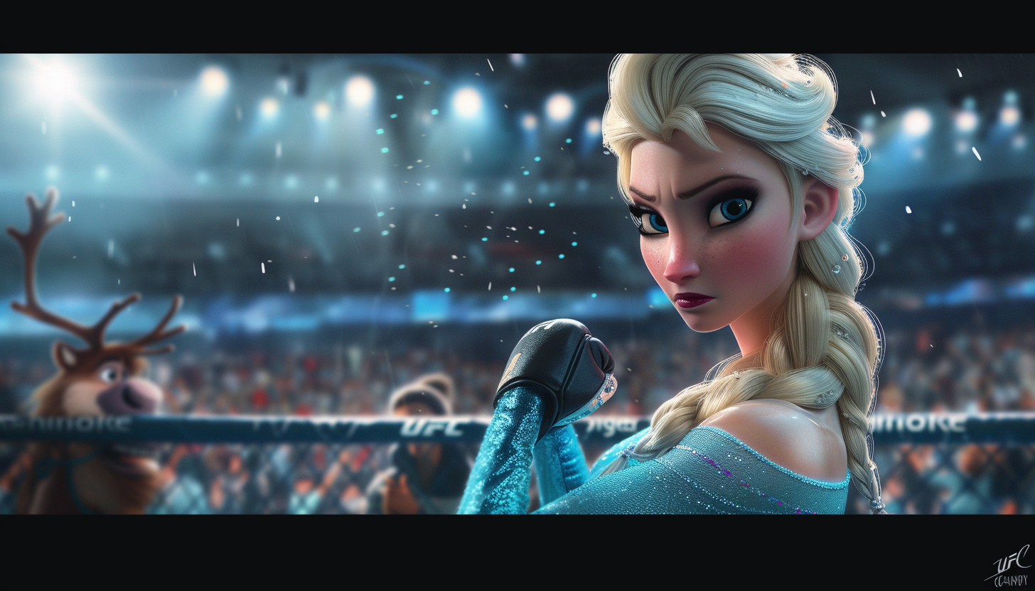 Elsa as UFC fighter in action