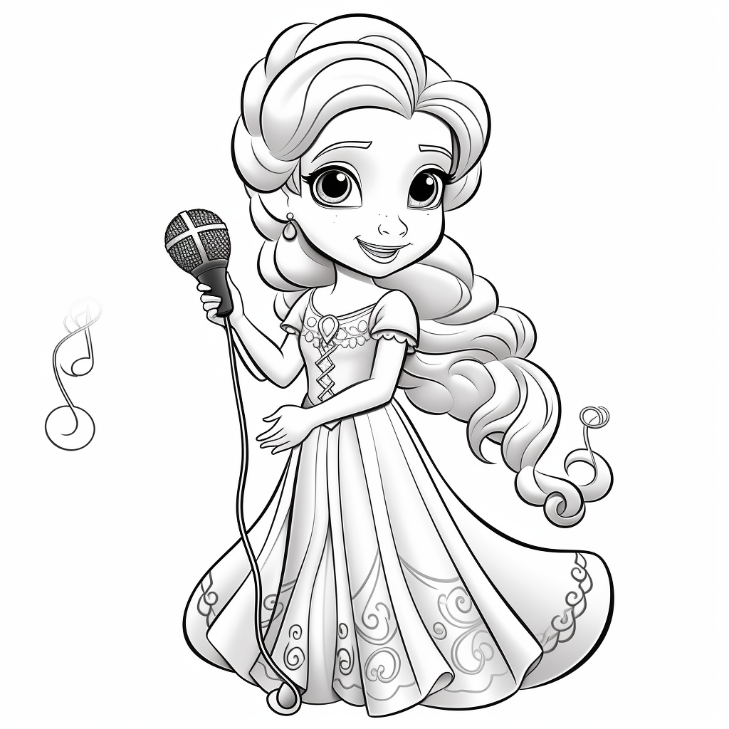 Princess Elsa singing into microphone