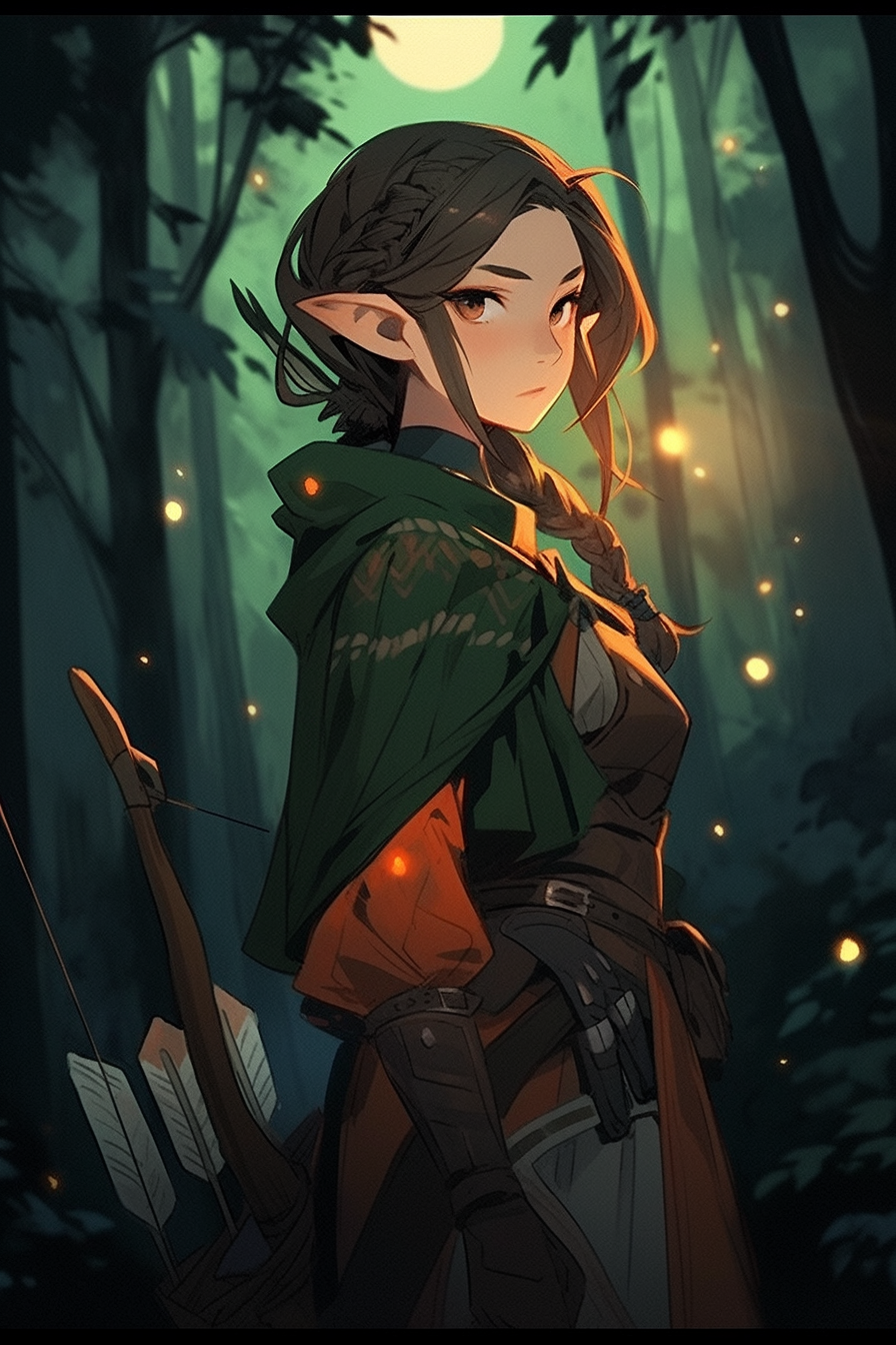 Female Elven Archer with Brown Hair