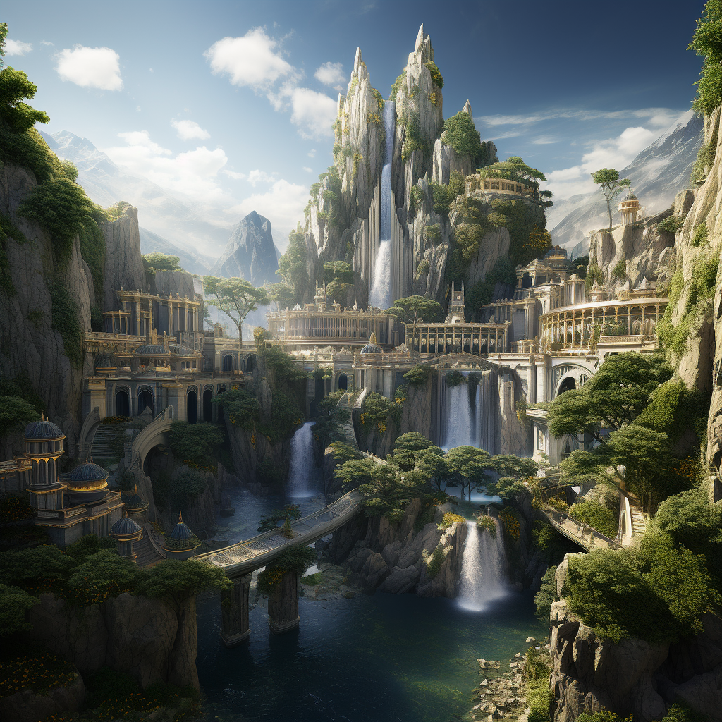 Awe-inspiring elven empire with breathtaking landscapes