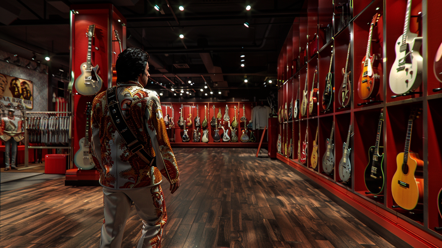 Elvis Presley Guitar Center Hyperrealistic