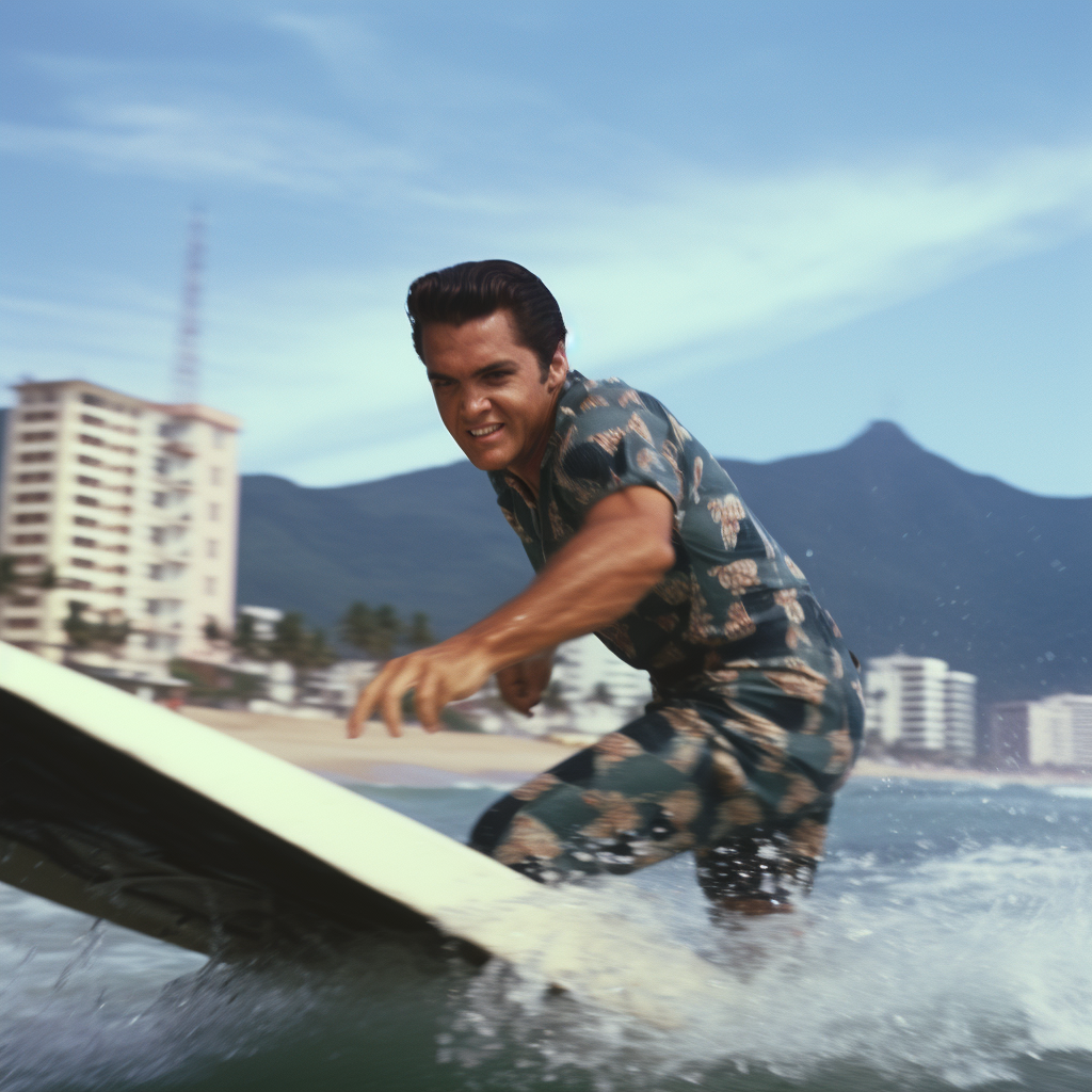 Elvis Presley surfing in Rio