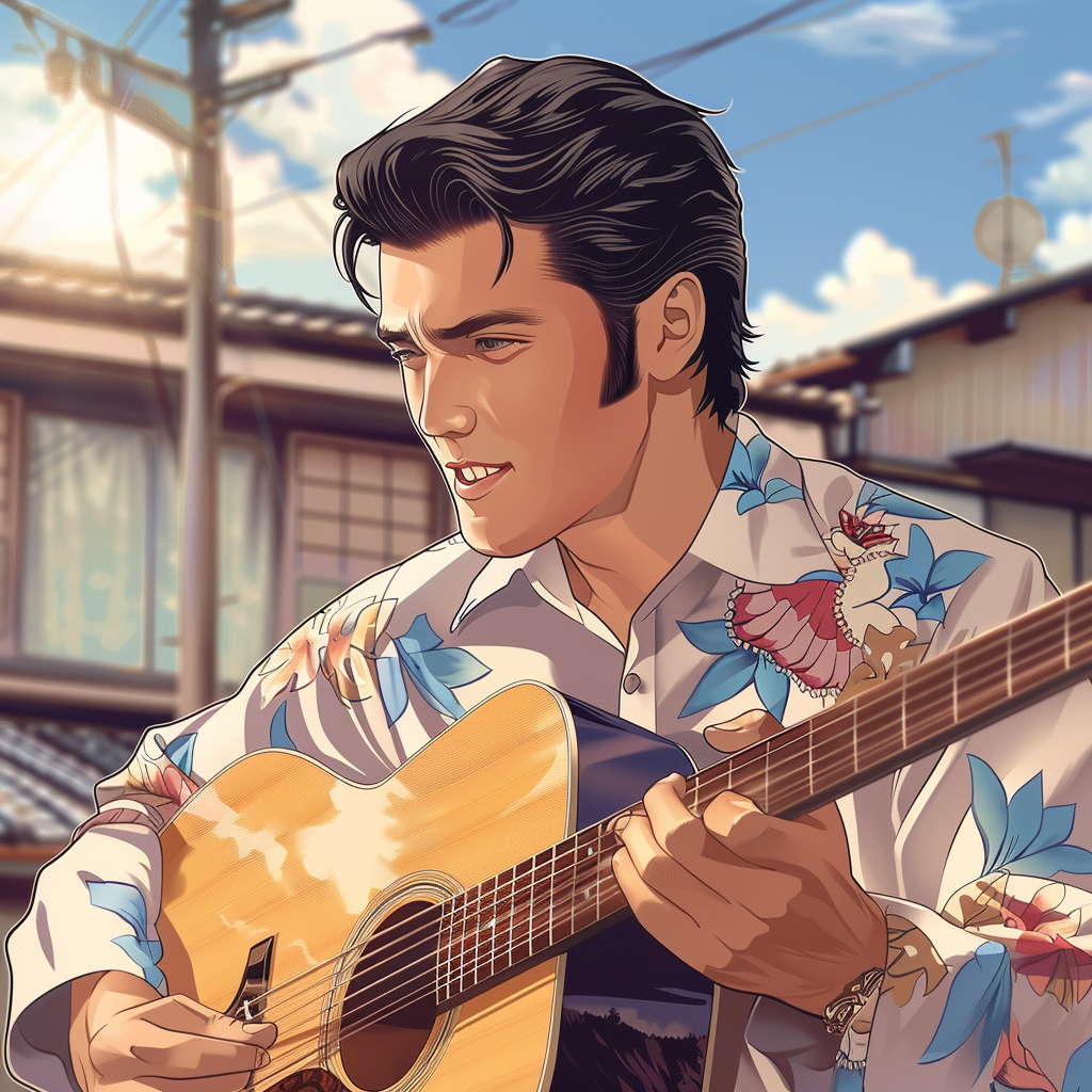 Anime character inspired by Elvis