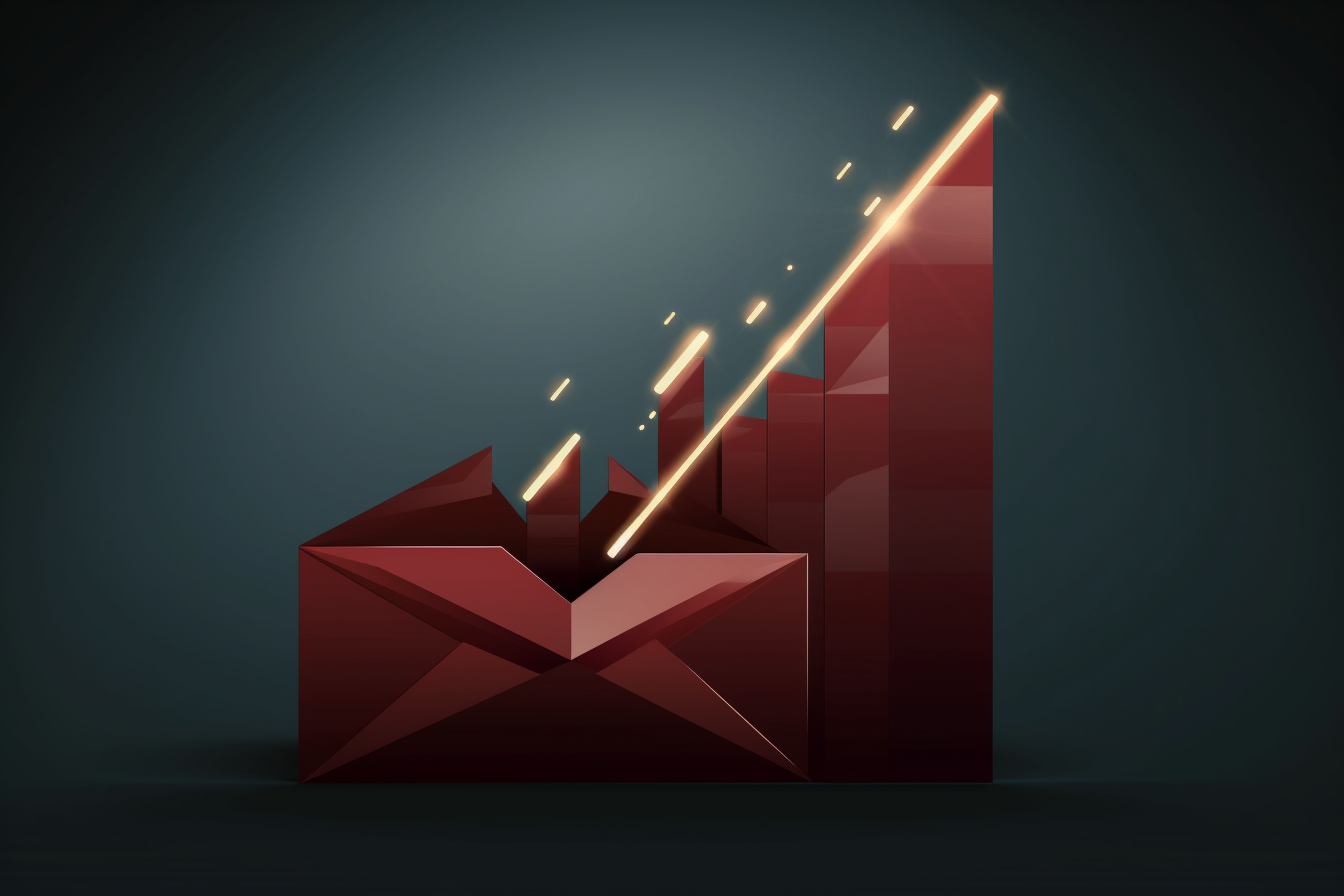 Email marketing success graph icon