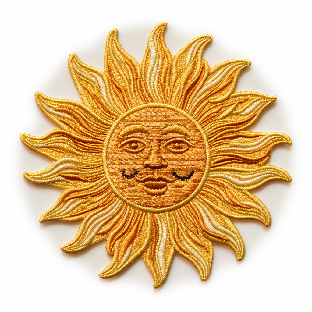 Colorful sun fabric patch