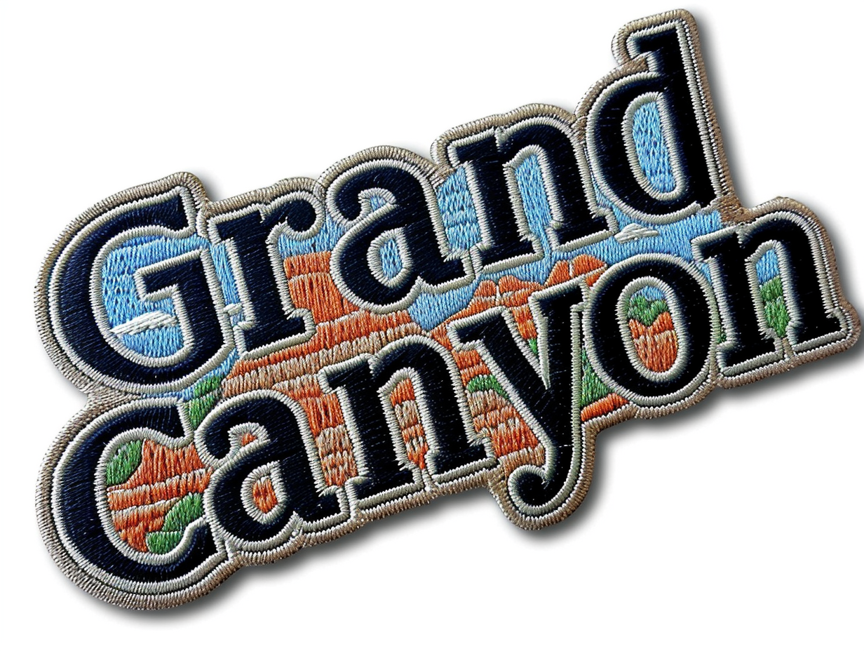 embroidered national park patch grand canyon white background