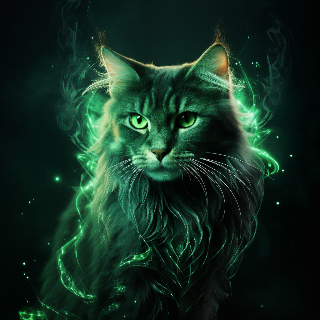 Enchanting Emerald Green Cat Image