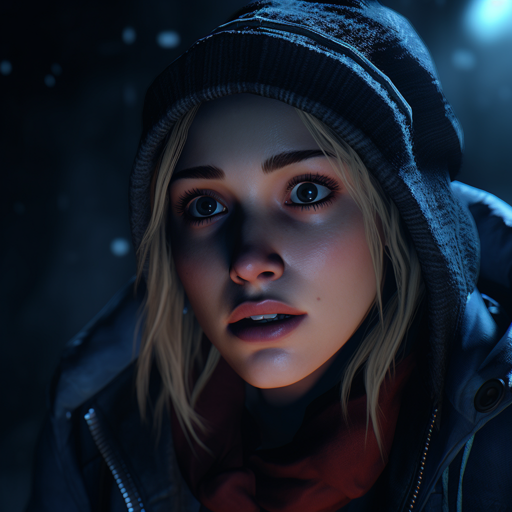 Close Up of Emily Looking Anxious in Until Dawn