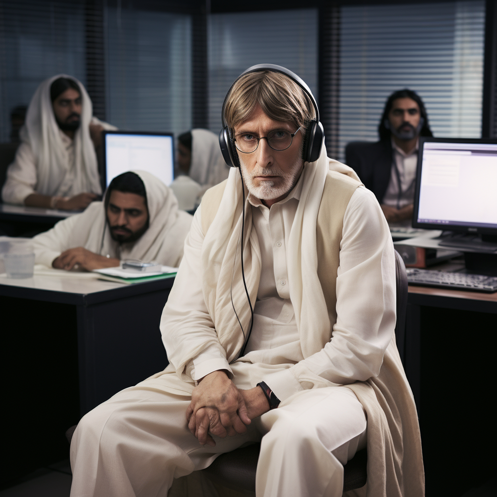 Image of Eminem in an Indian office