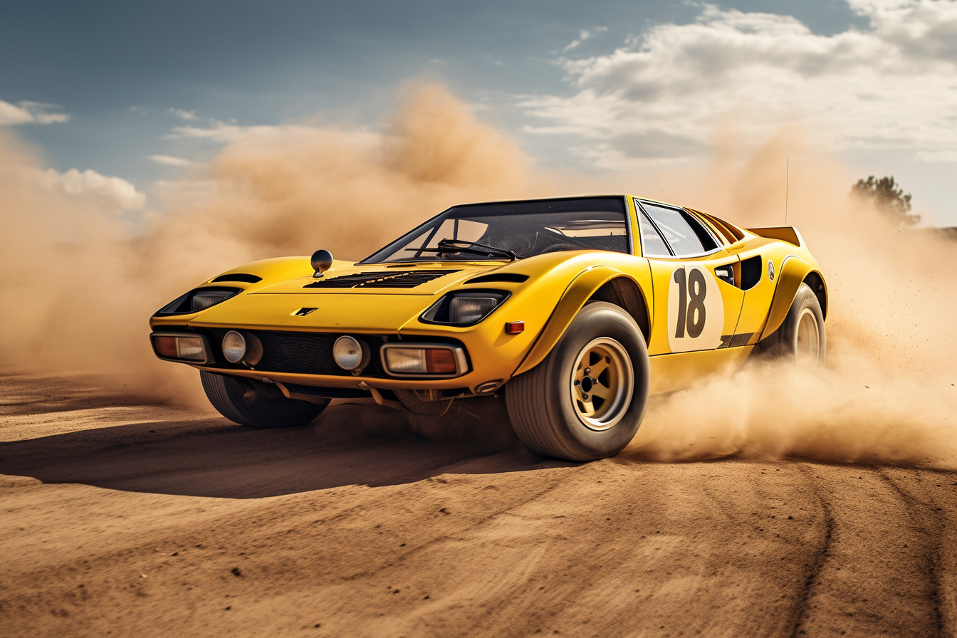 Dos Lamborghini Countach compitiendo en emocionante rally