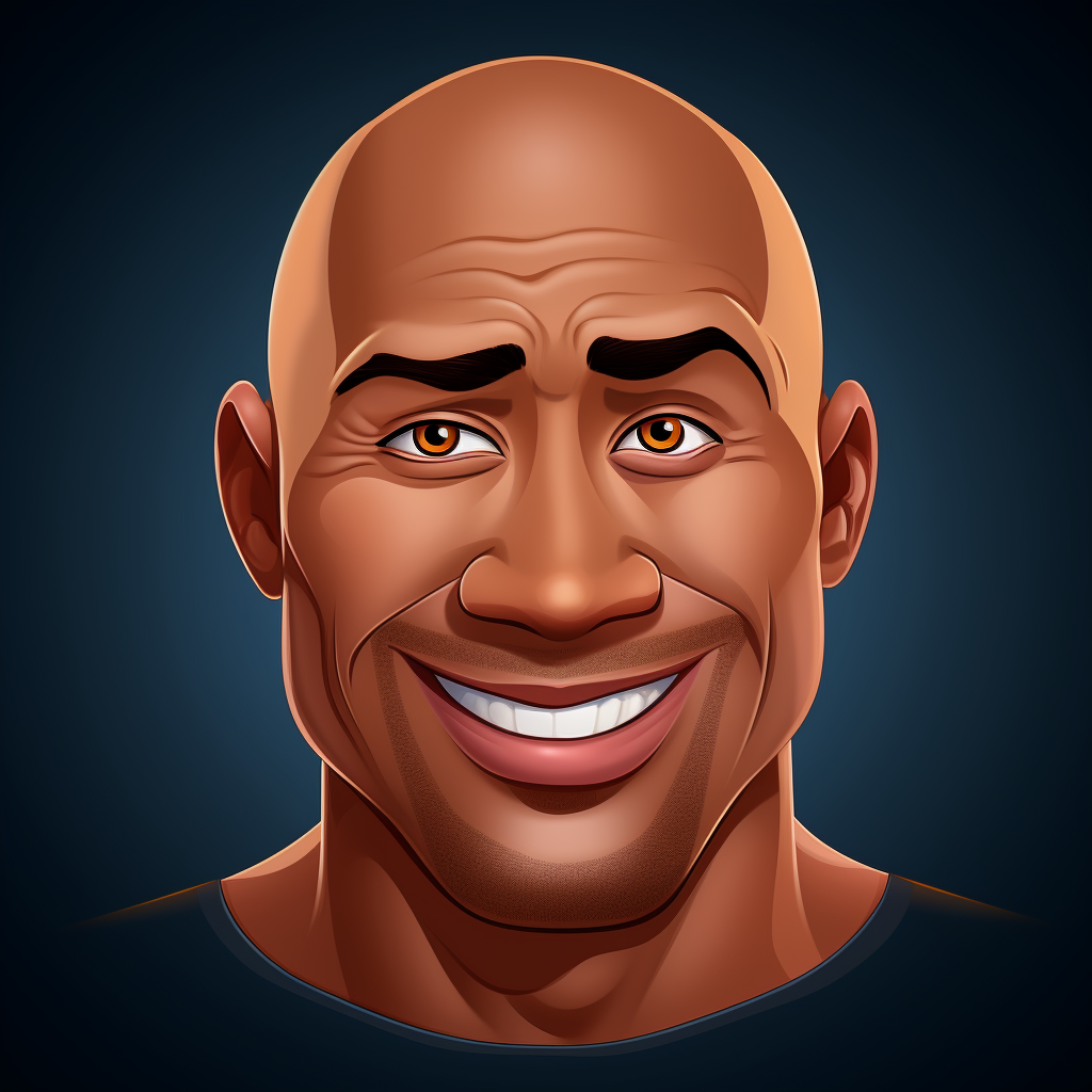 Cartoon image of Dwayne Johnson