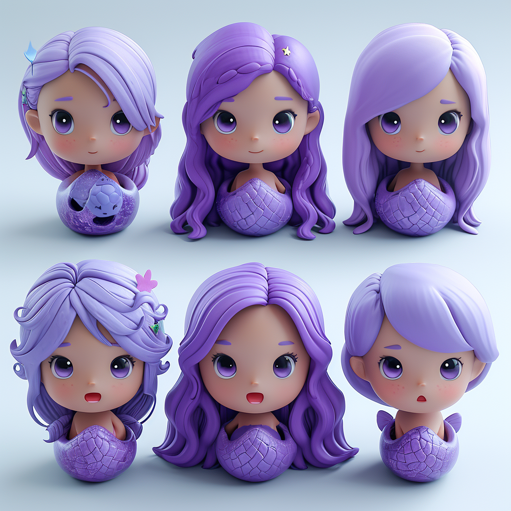 Purple Skin Mermaid Emojis