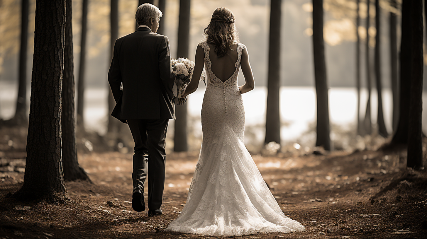 Bride and Father Walking Together