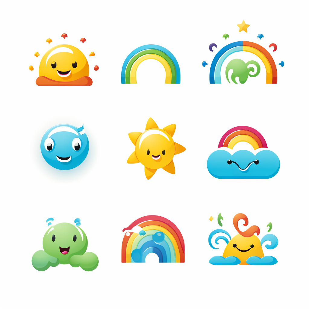 Vector logos promoting emotional education for kids