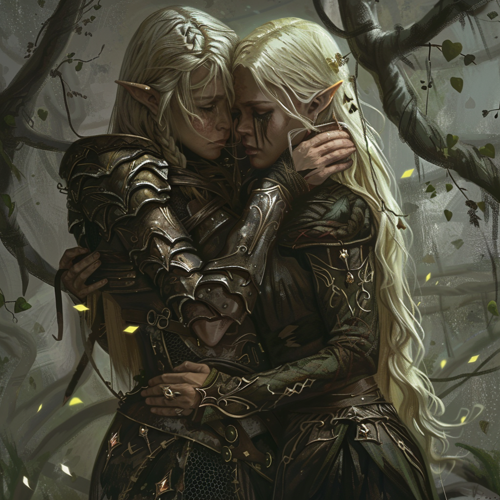 Emotional embrace drow mother daughter