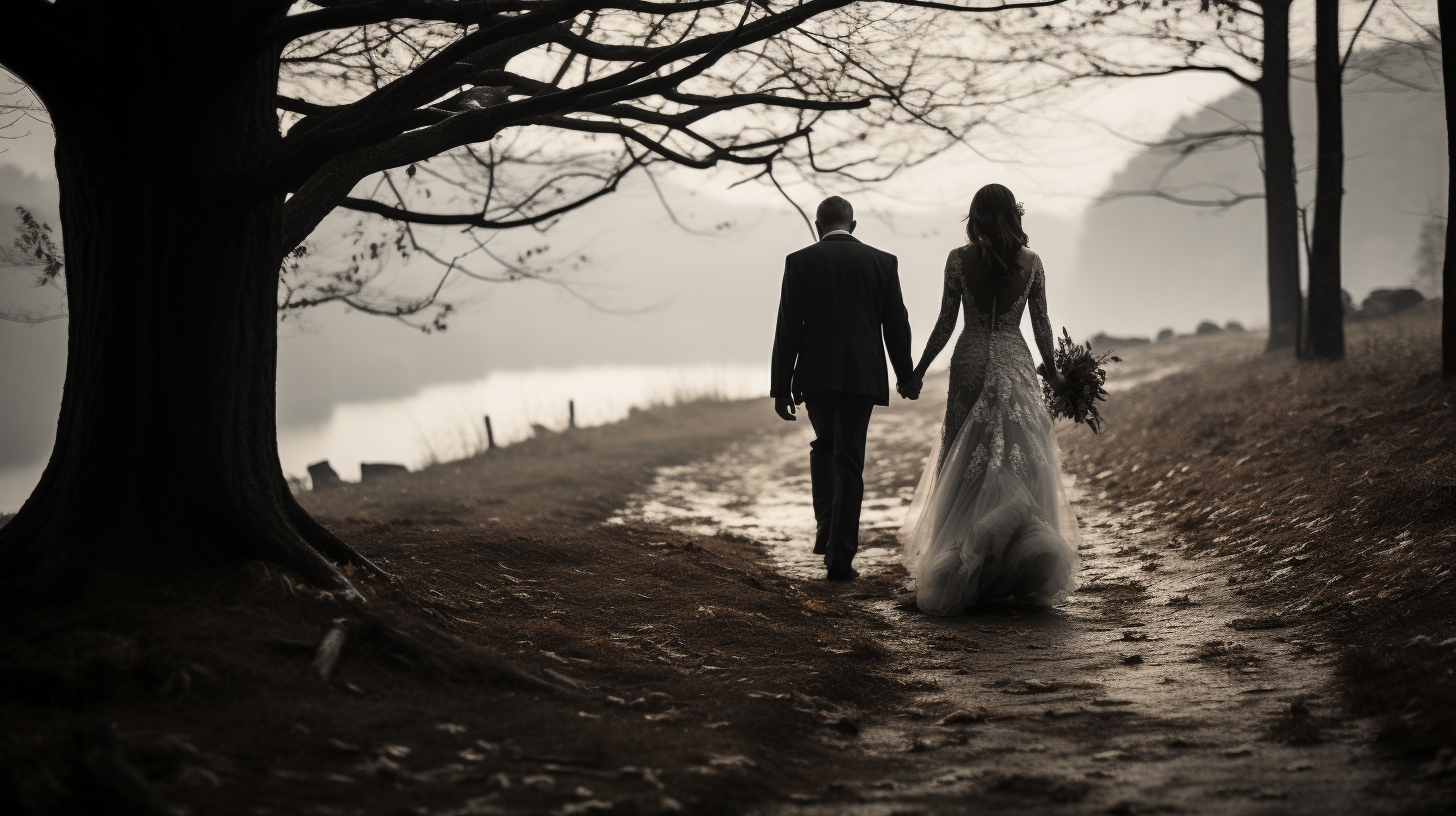 Bride and Father Sharing Lovely Wedding Moment