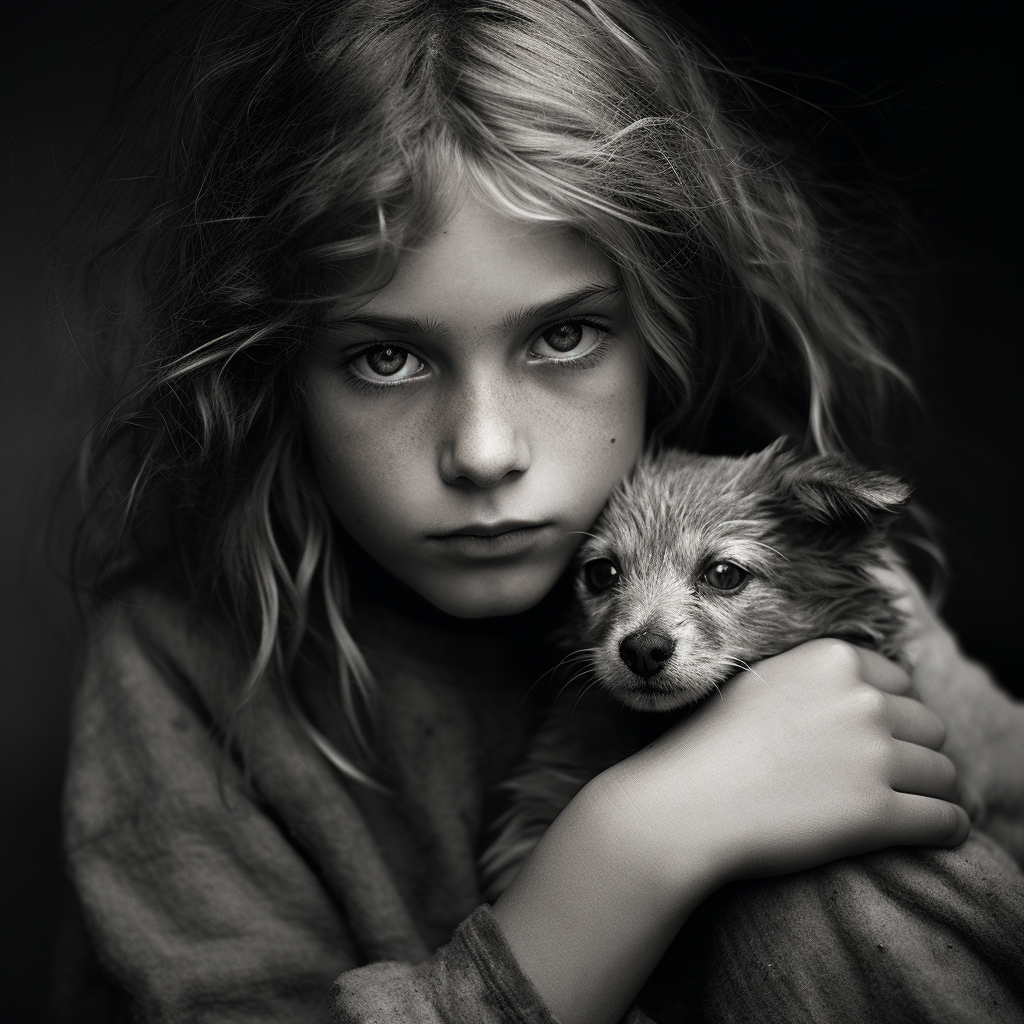 Empathy in Black White Photo