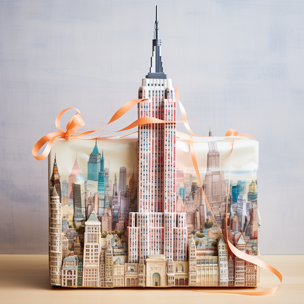 Empire State Building gift wrapped in New York