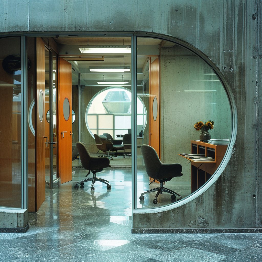 Modern Employment Office Desk Layout