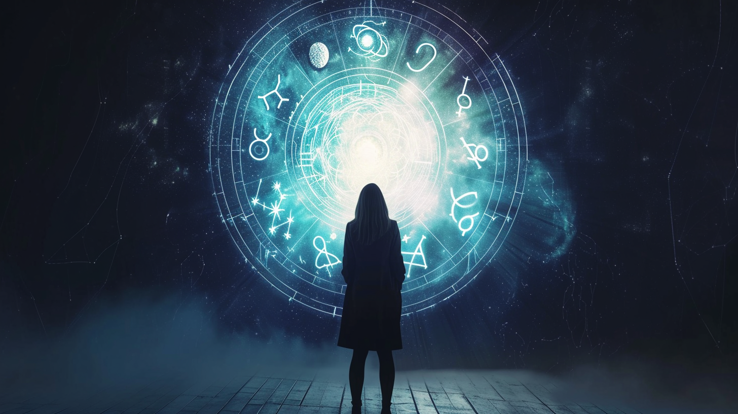 Empowered woman with zodiac signs